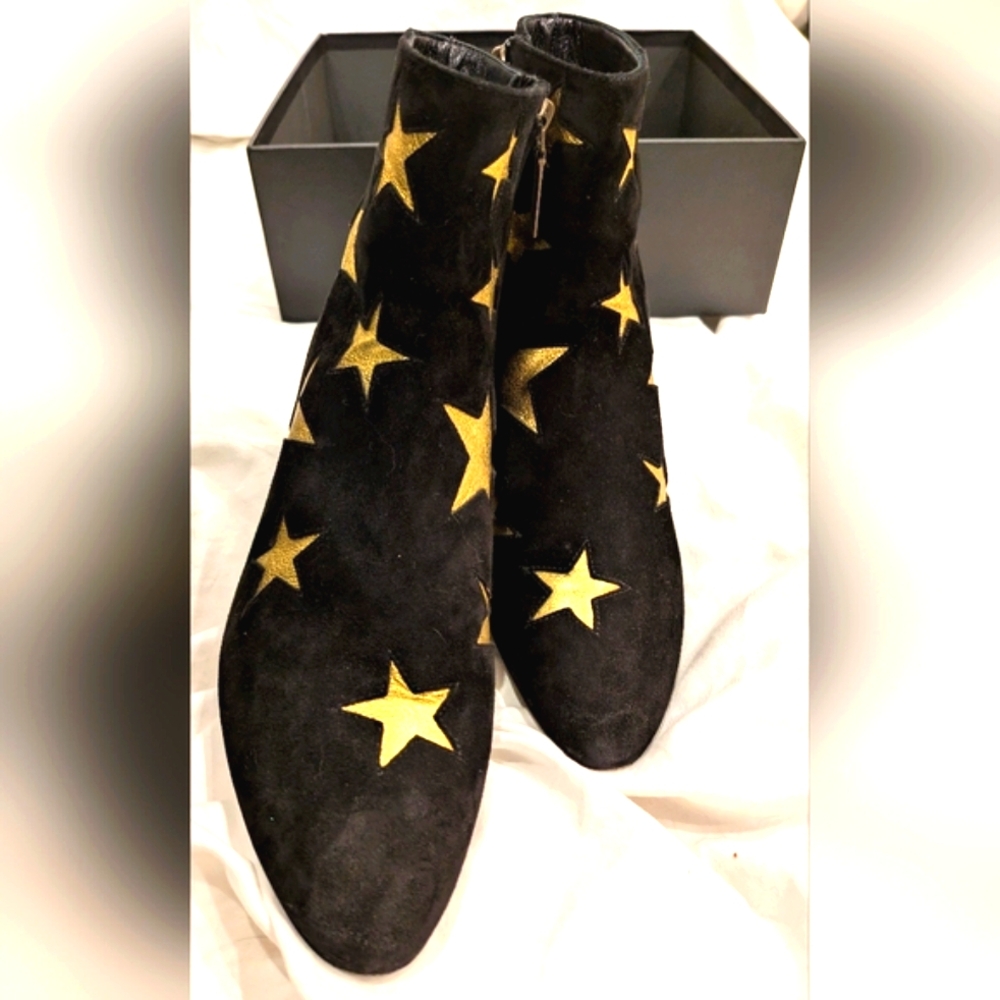 Saint Laurent Star Suede Ankle Booties - Picture 9 of 13